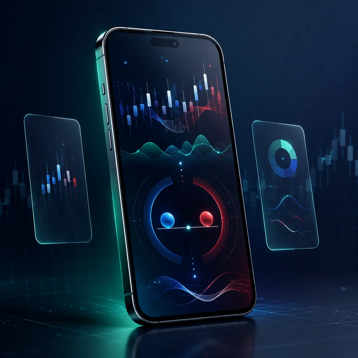 Concept mobile de l’application de trading Equlum App AI en français